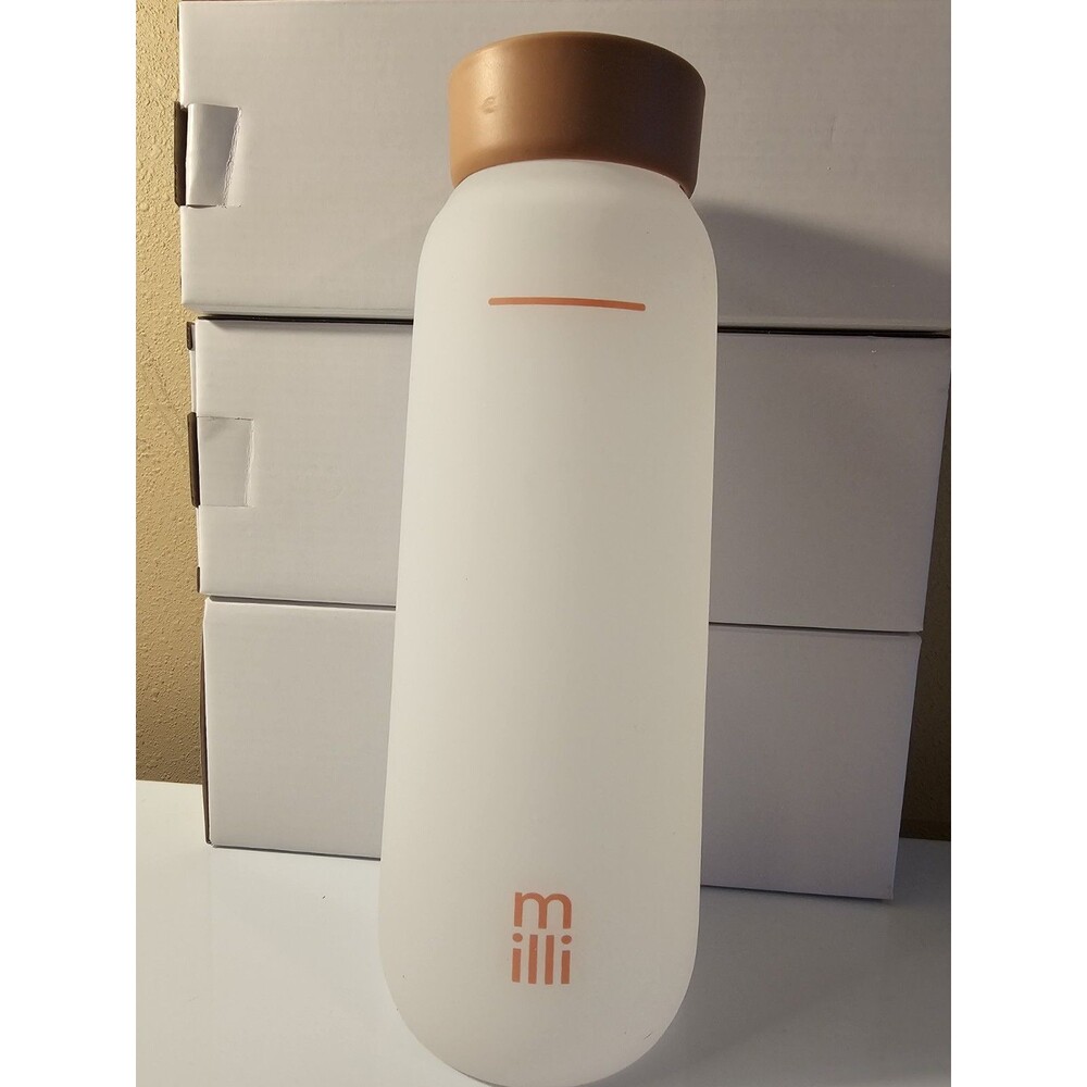 Milli glass bottle, designed for mixing and consuming Milli Mylk powder